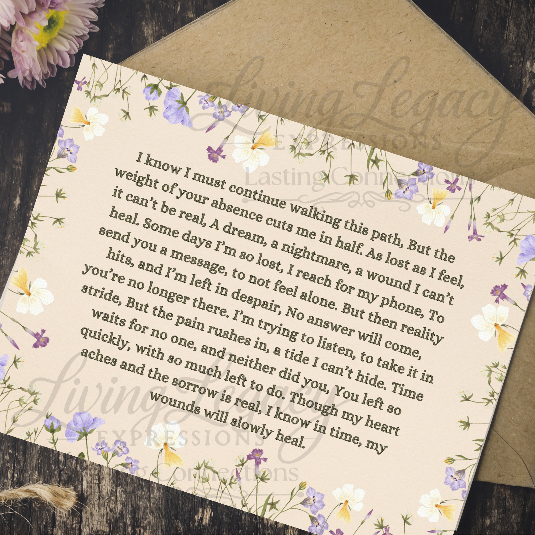 Acute Grief Remembrance Card – A Message for the Deepest Loss