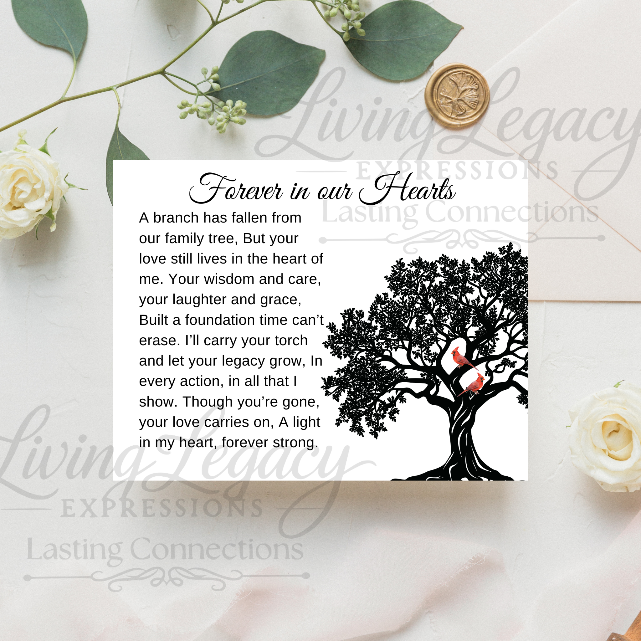 A Branch Has Fallen Remembrance Card – A Legacy of Love