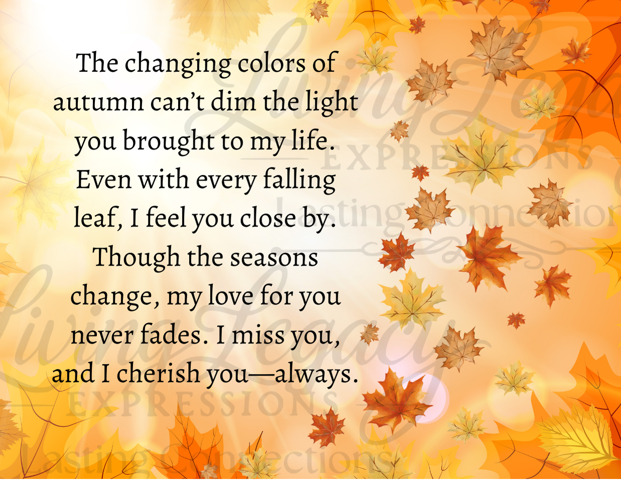 Autumn Remembrance Card – A Message of Gratitude and Love