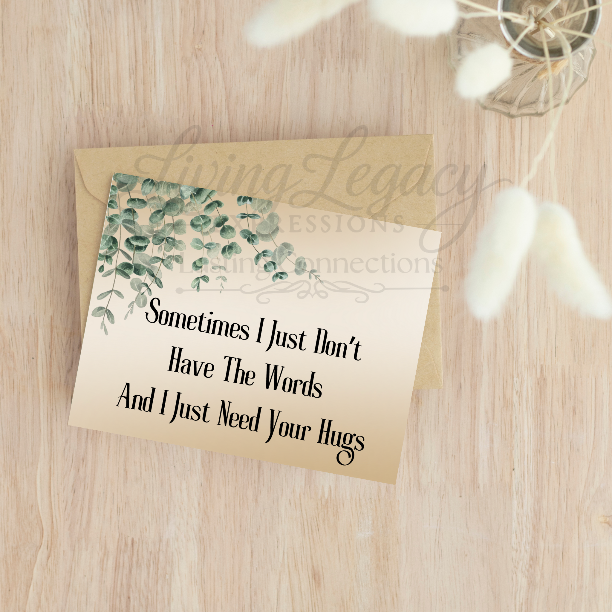 No Words, Just Hugs – A Gentle Remembrance Card