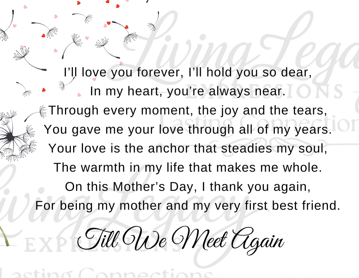 Mother’s Day Remembrance Card